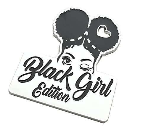 Image of Custom Black Girl Edition Car Badge Emblem Decals - Compatible Vehicles, Doors, Body, Fenders, Trunk - Stylish Dynamic Chrome Look