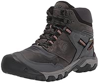 KEEN Women's Ridge Flex Mid Waterproof Hiking Boot, Steel Grey Porcelain, 9.5 US