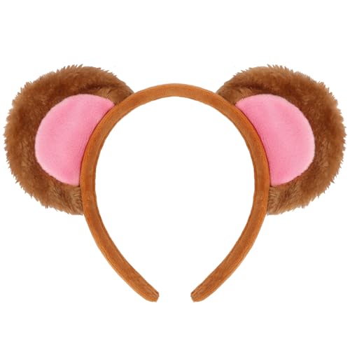 Moikolok Mouse Bear Monkey Ears Headband Washing Face Headbands Brown Hair Band
