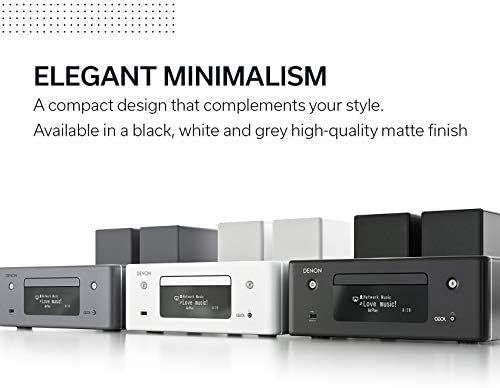 Denon CEOL-N10 Audio Receiver with CD Player, HiFi Amplifier for TV Sound, Bluetooth, 2x Optical Input, Google Assistant / Siri / Alexa Compatible, Music Streaming, HEOS Multiroom - Color