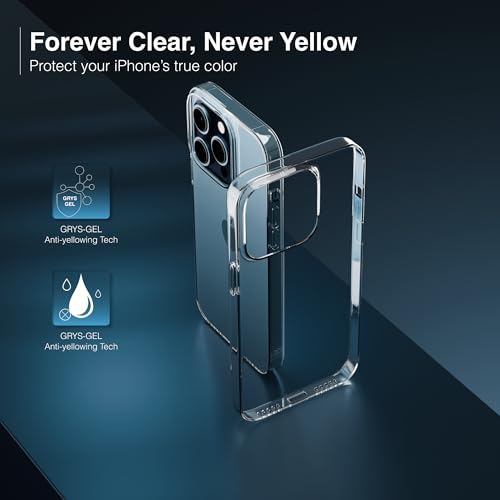 Image of UNBREAKcable Ultra Hybrid Back Case Compatible with iPhone 15 Pro | Hard Clear TPU Transparent Back Cover with Shockproof Bumper, Camera Protection, Anti-Yellowing, Slim Fit, Scratch Resistant Case