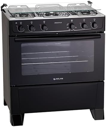 Fogão 5 bocas Atlas Mônaco Plus Preto com Acendimento Automático ...