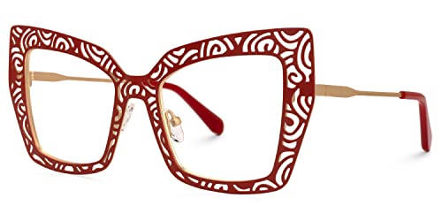 Image of VOOGLAM Square Blue Light Glasses for Women Anti UV Eyestrain Dry Eyes Computer Phone TV Eyewear