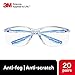 3M Safety Glasses, Virtua Sport CCS, 20 Pack, ANSI Z87, Anti-Fog, Anti-Scratch, Clear Lens, Blue Frame, Corded Ear Plug Control System