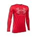Under Armour Boys' Breakthrough Logo Long Sleeve T-Shirt, Red/Black, Youth Large
