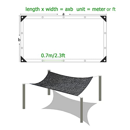 Voile d'ombrage pour jardin rectangulaire 6 x 10 imperméable avec œillets - 8