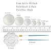 FFchuanhe 63Pack Craft Foam Balls Assorted Sizes (0.8-2.4 in) 60Pack, Foam Balls for Arts and Crafts, Christmas, School Craft Project and Holiday Party #1