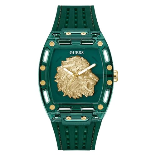 Montre Guess Phoenix GW0959G2 montre homme silicone vert étanche 5 bars 42mm