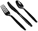 Fineline Settings 96-Piece Extra Heavy Cutlery Combo, Black