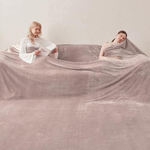 COOVA Oversized King Fleece Blanket 120x138 inches, Soft Cozy Warm Giant Extra Large 10'x11.5' Blanket for Bed, Sofa, Couch,Travel, Camping, California Huge Flannel Big Throw Blanket, Taupe