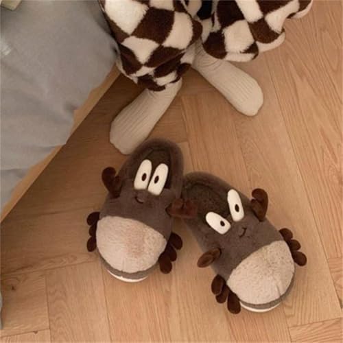 Epsion Fuzzy Personalized Cartoon Fleece Slippers for Women Winter Cozy Warm House Shoes Non-Slip4