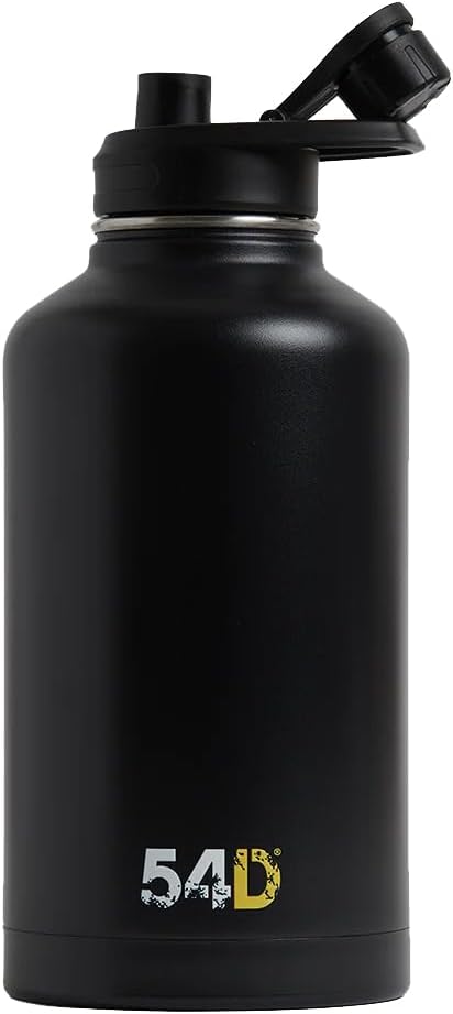 54D INSULATED WATER BOTTLE 64 Oz, Stainless Steel Water Bottles, Sports Water Bottles, Keep Cold for 24 Hours and Hot for 12 Hours.