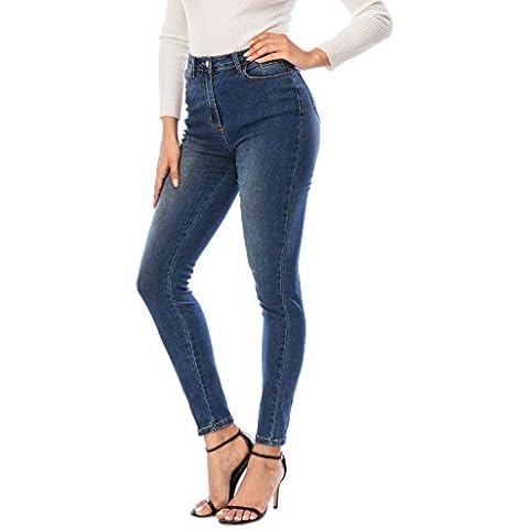 ECUPPER Womens Jeans High Waist Skinny Fit Stretch Jeans Denim Trousers Cover