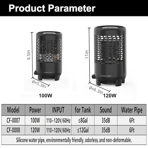 Carfree Fish Aquarium Chiller Semiconductor Technology Cooling Water Low Noise 35dB Long Service Life Small Size Energy-Saving for ≤8Gal Tank(Patent No.: US D1065431S)