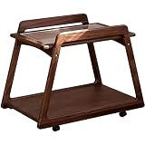 HSHTTKL Nuevo Mesita de Noche Retro sólida mesita de Noche con Estante Abierto de 2 Niveles Mesa Auxiliar con Ruedas decoración del hogar Mesa de té Mesa de Centro Mesita de Noche