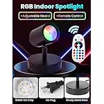 10W LED Spot Lights Indoor RGB Color Changing Uplighting with Remote, 120V Christmas Spotlight Plant Accent Light with Switch for Halloween Party Decoration, 5FT Code, 1 Pack - Image 4