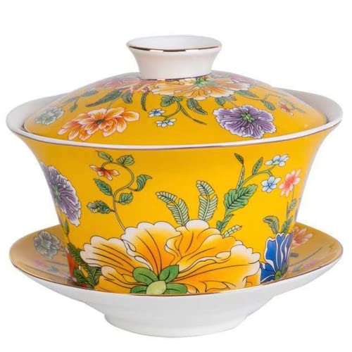 Gaiwan en porcelaine de Jingdezhen peinte à la main | Tasse à thé kung fu 300ml - 2
