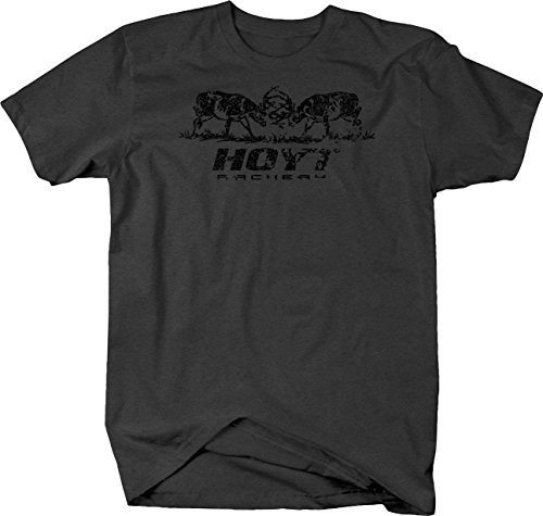 Vintage Hoyt Archery Brawling Bucks Tshirt - Large Dark Heather Gray