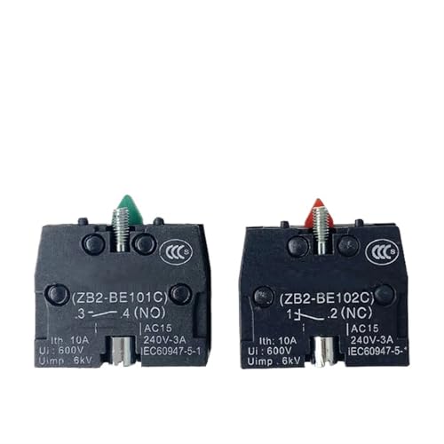 Bloc de contact argent XB2 de haute conductivité 10A - Pack de 10 pièces ZB2-BE101C ZB2-BE102C