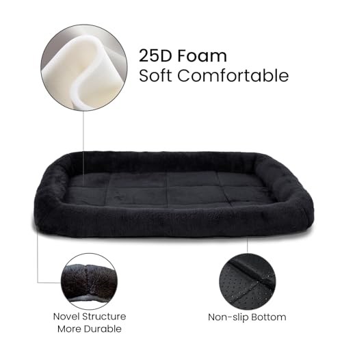 Patas Lague Bolster Dog Bed for Extra Small Dogs 16''x12'', Soft Warm Foam Pet Sofa Bed, Machine Washable Pet Cat Crate Mat for Toy Breeds, Black - Image 4