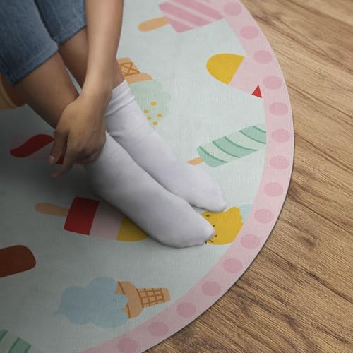 Tapis vinyle ø60 cm durable et élégant motif imprimé maison