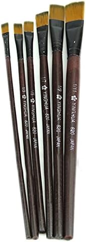 Paint Brushes - YINGHUA Art Artist Supplies 6 Brown Nylon Paint Brushes
