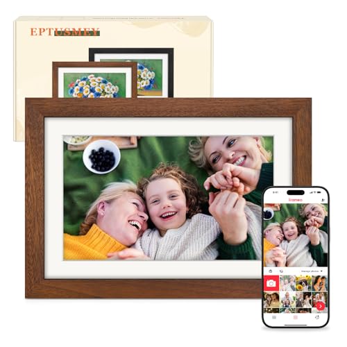 Frameo Digitaler Bilderrahmen WLAN 10.1 Zoll Walnussholz Elektronischer Bilderrahmen mit 32GB, 1280 * 800 HD IPS Touchscreen, Fotos/Videos Teilen über Frameo APP, Geschenk für Männer und Frauen Frameo Digitaler Bilderrahmen WLAN 10.1 Zoll Walnussholz Elektronischer Bilderrahmen mit 32GB, 1280 * 800 HD IPS Touchscreen, Fotos/Videos Teilen über Frameo APP, Geschenk für Männer und Frauen