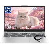 HP 15.6' FHD Laptop 2026 Notebook for Students & Remote Work, Intel N100, 16GB RAM, 1TB SSD, Lightweight, Long Battery Life, Wi-Fi 6, Office 365, Win 11 Home, Moonlight Silver, Type-C RJ45