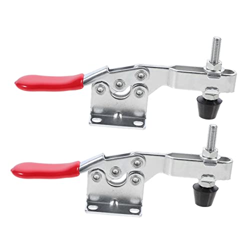 Angoily 2pezzi Morsetto Toggle Orizzontale Zincato Strumento Manuale Per Fissaggio e Lavorazione Metalli Clamps Da Spingere Per Operazioni Rapide e Precise