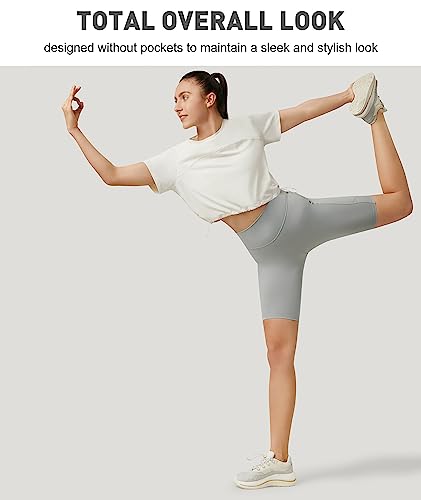 Beneunder Women's High Waisted Biker Shorts - 4 Way Stretch Soft Breathable Workout Shorts Nordic Grey Us8(Size M-L) #TOP3
