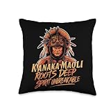 Kanaka Maoli Warrior Native Hawaiian Islands Hawaii Flag Throw Pillow