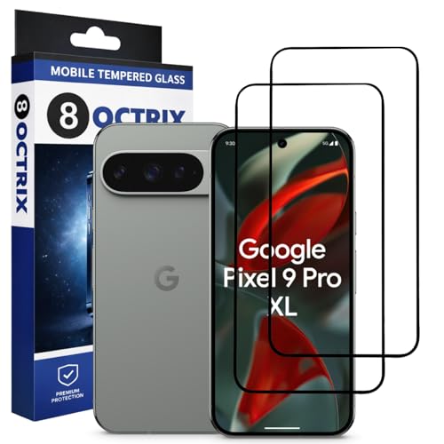 Image of Military-Grade Gorilla Tempered Glass Screen Protector for Google Pixel 9 Pro XL (Black) Pack of 2| 9H Hardness | Edge-to-Edge Full Coverage | HD Clarity | Scratch & Drop Protection