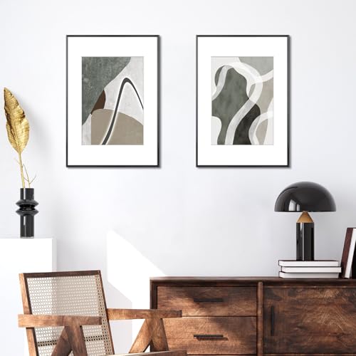 Image of Homso A2 Frame in Black Set of 2, Metal Thin Board Poster Picture Frame with Acrylic Plexiglass for Pictures A2 with Mat or 11.7x16.5 without Mat for Horizontal and Vertical