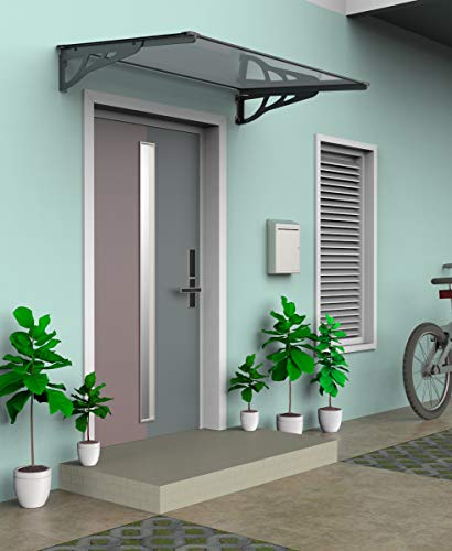 SCHARTEC Aluminium-Vordach als Haustürvordach in 100, 120 oder 150 cm | schützt auch bei extremen Wetterlagen | Vordach für Haustür Überdachung | Aluminium Polycarbonat | Größe wählen