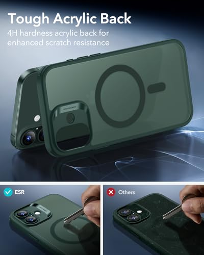 Image of ESR for iPhone 17 Case, Camera Control Cover, Compatible with MagSafe, Shockproof Military-Grade Protection, Magnetic Phone Case for iPhone 17, Classic Hybrid Case, Frosted Green