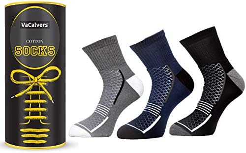 Vacalvers Mens Premium Cotton Ankle Socks (Naviya 3 Pairs_Black