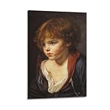 Póster de Jean-Baptiste Greuze con una camisa abierta, lienzo y arte de pared, diseño moderno de obra de arte para dormitorio familiar, 50 x 75 cm