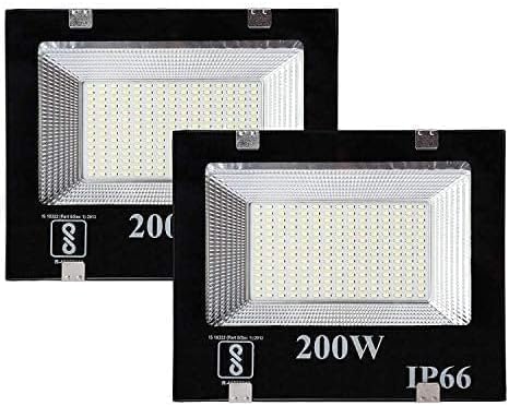 200 Watt Ultra Thin Slim IP66 LED Flood Light Outdoor Light (Pack of 2) Glass