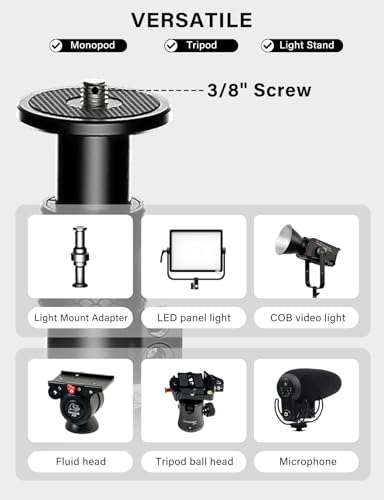 image for IFOOTAGE A400 Round Base Monopod Stand, 79'' Studio Light Stand with F