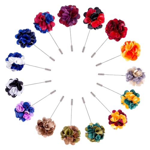 Pangda 15 Pcs Flower Men's Lapel Pin for Men Suits Satin Boutonniere by Pangda - Used condition - US$13.41
