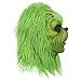 casapre Deluxe Green Monster Mask with Plush Fur, Adult Size Christmas Holiday Costume, Latex Material, Full Face Coverage