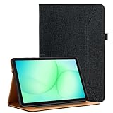 Vakarey Hülle für Samsung Galaxy Tab A11+/A11 Plus 5G 11 Zoll Stoßfeste PU Leder Intelligente Schutzhülle,Schwarz