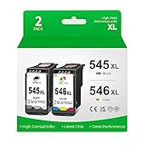 COLORETTO Wiederaufbereiteter Ersatz für Druckerpatrone für Canon PG-545XL,CL-546XL 545 546 XL (1 Schwarz,1 Farbe) zur Verwendung mit Pixma MG3053 MX495 TR4550 iP2800(Inklusive 2 Papierklammern)