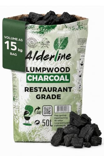 Alderline Lumpwood BBQ Charcoal Premium Restaurant Grade Barbecue Coal 50L