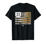 Vintage US Flag Baseball Stripes Shea Langeliers MLBPA T-Shirt