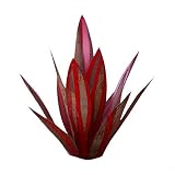 Esta es una planta de agave azul oxidada, pintada con detalles azules/rojos/amarillos, y su estilo oxidado forma una decoración muy única.