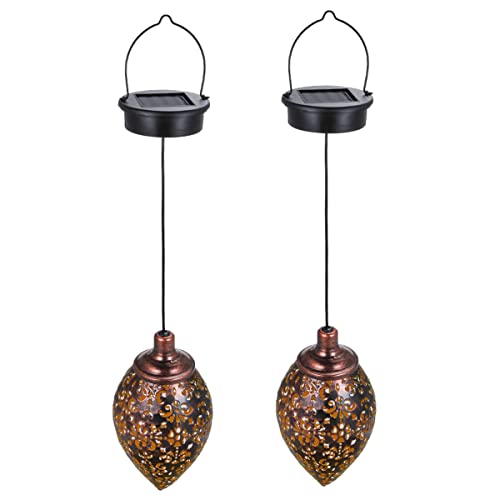 QETU Paquete de 2 Luces Solares Farol LED Guirnalda Impermeable Luz de Jardín Luces de Hadas Colgantes para Exteriores para Lámpara Solar Guirnalda Decoración de Jardín Cover
