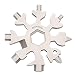 Snowflake Multi-Tool - 19-in-1 Stainless Steel Snowflake Tool with Keychain, Screwdriver, Bottle Opener, Compact and Portable for Outdoor Adventure and Daily Use