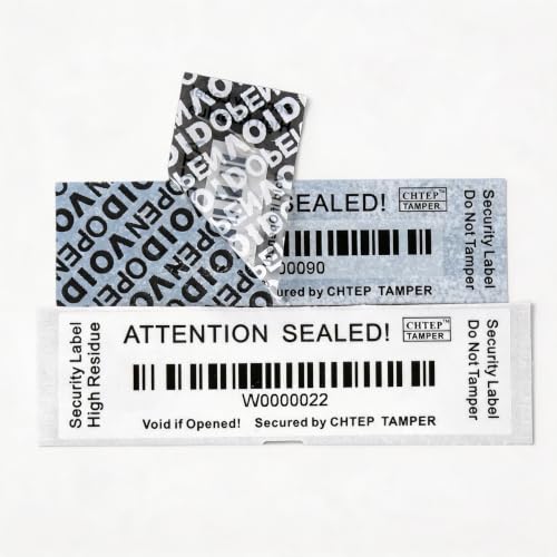 ChtepTamper Tamper-Evident Security Labels, White, 1x3.54 inches
