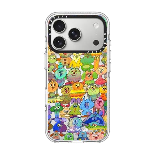 CASETiFY �C���p�N�g �N���A iPhone 17 Pro �P�[�X [���ϖh�~/�N���A ����/MagSafe�Ή�] - Soft Friends - Clear